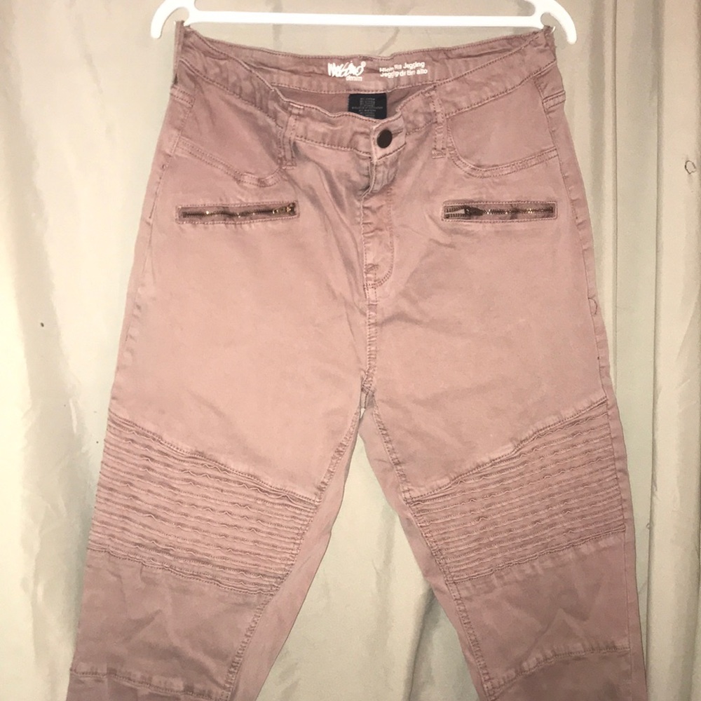Pink utility style jeggings